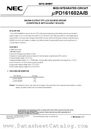 UPD161602A datasheet pdf NEC