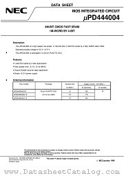 UPD444004 datasheet pdf NEC