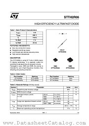STTH2R06A datasheet pdf ST Microelectronics