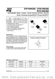 STB12NK80Z datasheet pdf ST Microelectronics