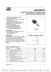 BUL903EDFP datasheet pdf ST Microelectronics