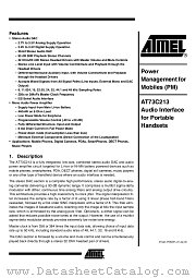 AT73C213 datasheet pdf Atmel