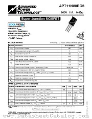 APT11N80BC3 datasheet pdf Advanced Power Technology