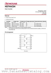 HD74AC04 datasheet pdf Renesas
