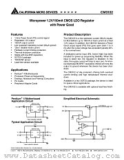 CM3102 datasheet pdf California Micro Devices Corp