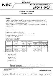 UPD431000AGW-70LL datasheet pdf NEC