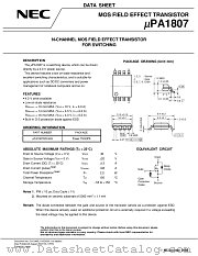 UPA1807 datasheet pdf NEC