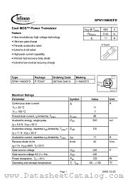 SPW11N60CFD datasheet pdf Infineon
