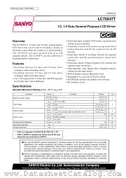 LC75847T datasheet pdf SANYO
