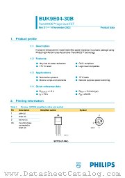 BUK9E04-30B datasheet pdf Philips