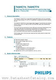 74AHC74BQ datasheet pdf Philips