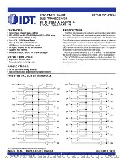 IDT74LVC16245APV8 datasheet pdf IDT