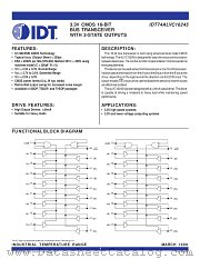 IDT74ALVC16245PF8 datasheet pdf IDT