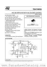 TDA7496SA datasheet pdf ST Microelectronics
