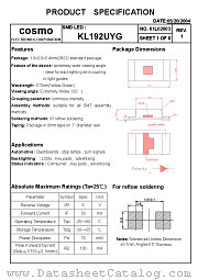 KL192UYG datasheet pdf Cosmo Electronics