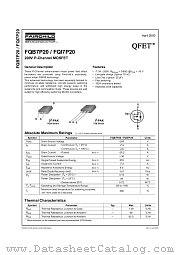 FQB7P20TM datasheet pdf Fairchild Semiconductor