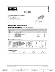 KSA1614YTU datasheet pdf Fairchild Semiconductor