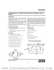 ZXLD1601 datasheet pdf Zetex Semiconductors