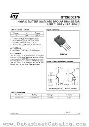 STC03DE170 datasheet pdf ST Microelectronics