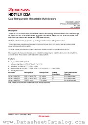 HD74LV123A datasheet pdf Renesas