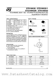STD1NK60 datasheet pdf ST Microelectronics