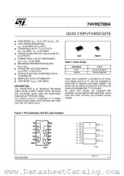 74VHCT00A datasheet pdf ST Microelectronics