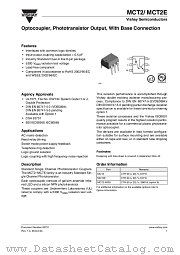 MCT2-X009 datasheet pdf Vishay