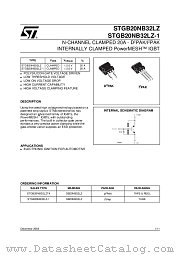 STGB20NB32LZT4 datasheet pdf ST Microelectronics