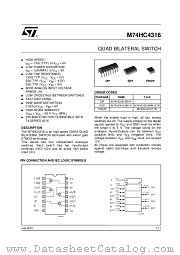 M74HC4316 datasheet pdf ST Microelectronics