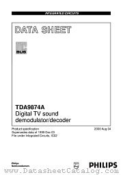 TDA9874AH/V2 datasheet pdf Philips