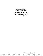 W83791SD datasheet pdf Winbond Electronics