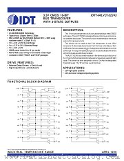 IDT74ALVC162245PA datasheet pdf IDT