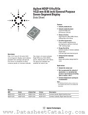 HDSP-513Y datasheet pdf Agilent (Hewlett-Packard)