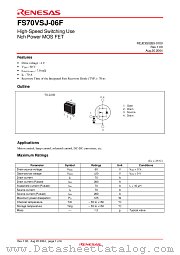FS70VSJ-06F datasheet pdf Renesas
