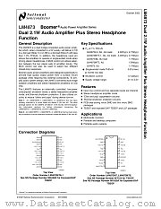 LM4873MTE datasheet pdf National Semiconductor