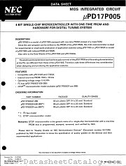 UPD17P005GF-XXX-3B9 datasheet pdf NEC