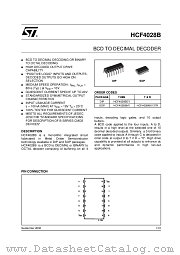 HCF4028 datasheet pdf ST Microelectronics