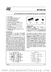 M74HC192 datasheet pdf ST Microelectronics
