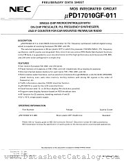 UPD17010GF-011-3B9 datasheet pdf NEC
