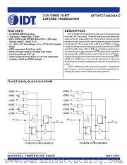 IDT74FCT163543CPA datasheet pdf IDT