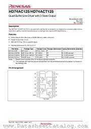 HD74ACT125 datasheet pdf Renesas