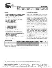 CY7C1340F-100AC datasheet pdf Cypress
