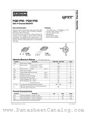 FQD1P50TM datasheet pdf Fairchild Semiconductor