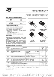 STPS745G-TR datasheet pdf ST Microelectronics