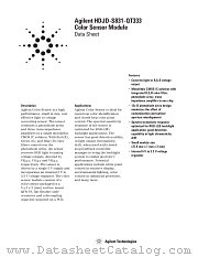HDJD-S831-QT333 datasheet pdf Agilent (Hewlett-Packard)