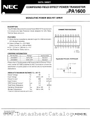 UPA1600GS datasheet pdf NEC