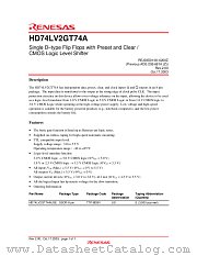 HD74LV2GT74A datasheet pdf Renesas