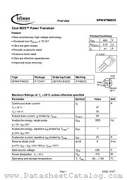 SPW47N60C2 datasheet pdf Infineon