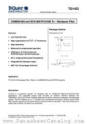 TQ1422 datasheet pdf TriQuint Semiconductor