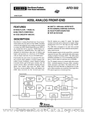 AFE1302Y/2K datasheet pdf Texas Instruments